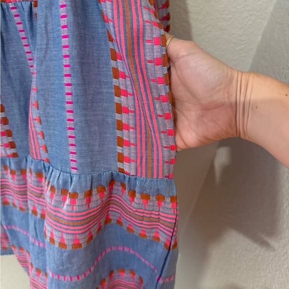 EUC Velvet by Graham & Spencer Blaize Striped Cotton Dress pink blue - Picture 5 of 11